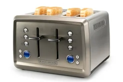 Brødrister Black+Decker 4 spor 1960W børstet stål