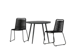 Break Cafégruppe Rund 90 cm + 2 Lindos Stablebar Stol