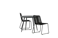 Break Cafégruppe Rund 90 cm + 2 Lindos Stablebar Stol