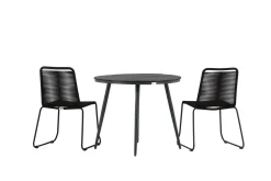 Break Cafégruppe Rund 90 cm + 2 Lindos Stablebar Stol