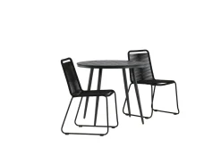 Break Cafégruppe Rund 90 cm + 2 Lindos Stablebar Stol