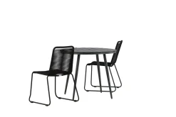 Break Cafégruppe Rund 90 cm + 2 Lindos Stablebar Stol