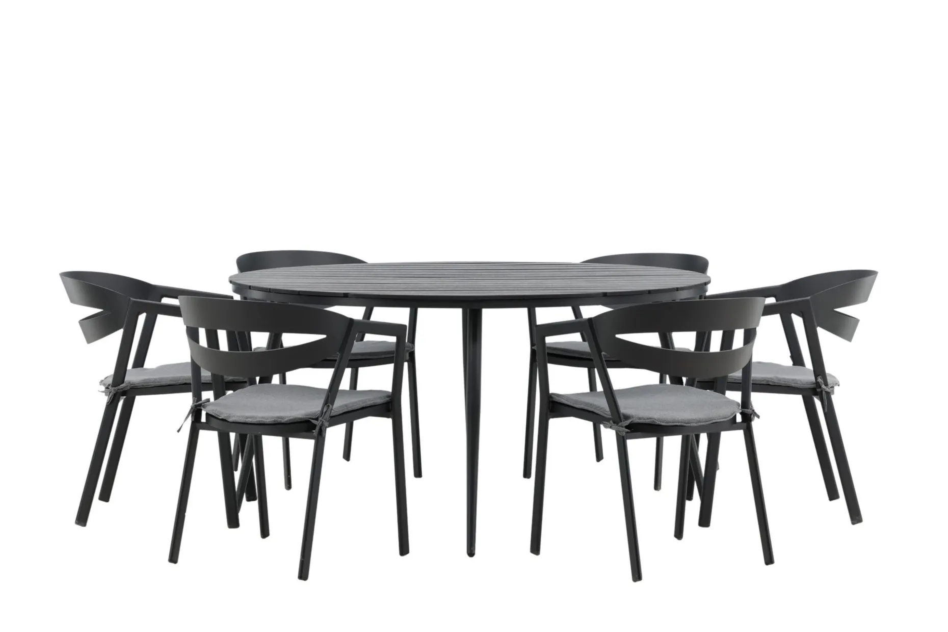 Break Spisegruppe Rund 150 cm + 6 Slit Spisestol