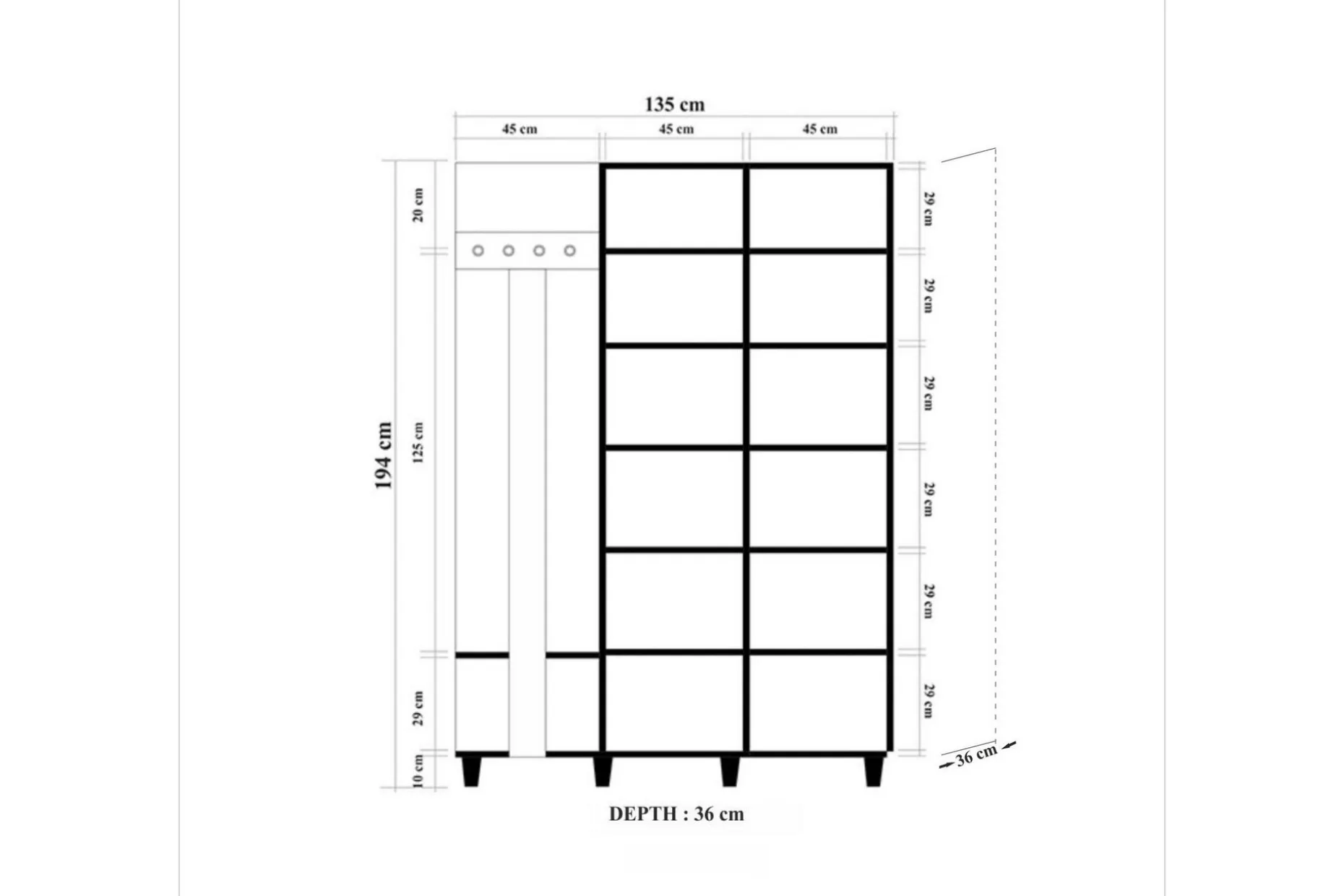 Brokind Klesoppbevaring 135 cm