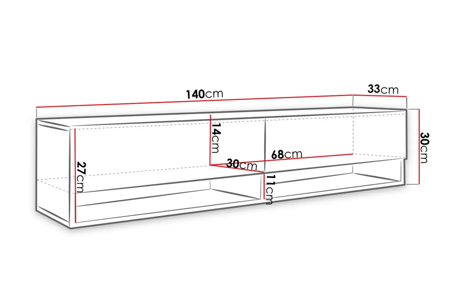 Brya TV-benk 140x31x30 cm