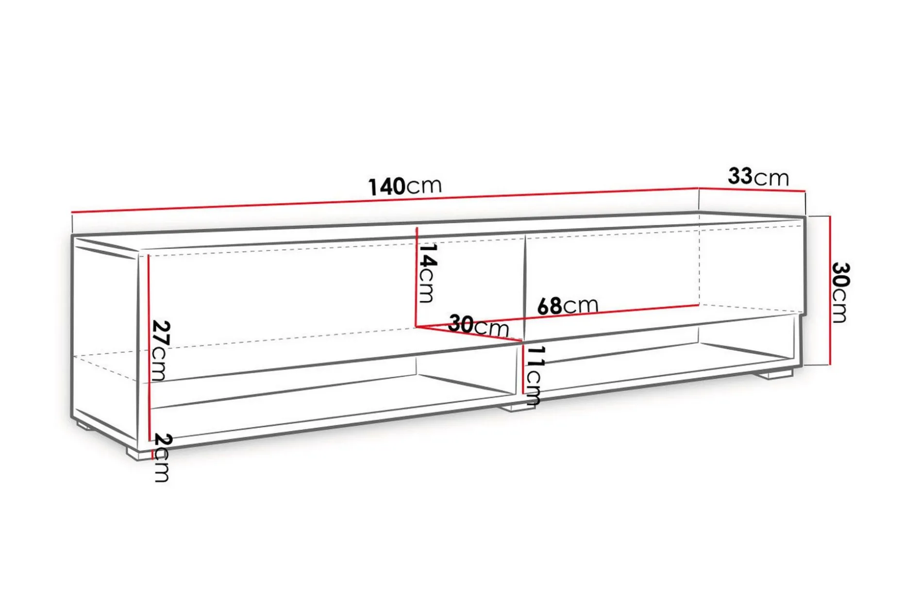 Brya TV-benk 140x31x30 cm