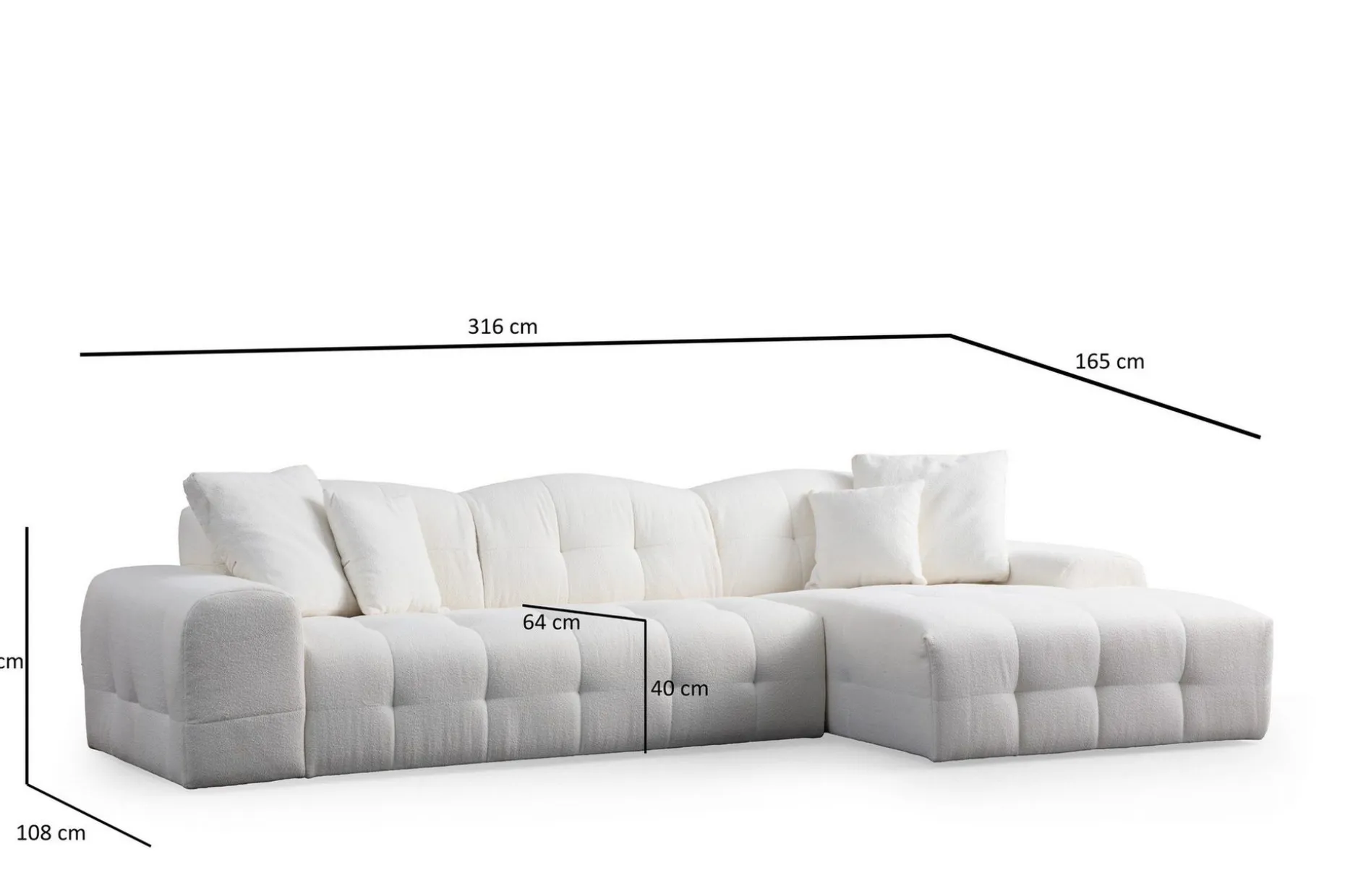 Buddy 4-seters Sofa med Divan