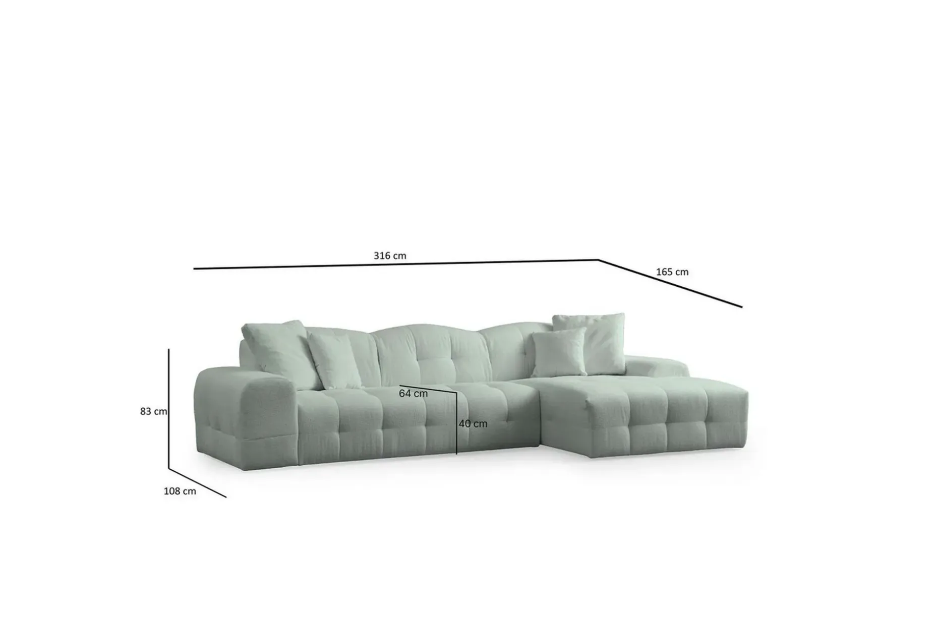 Buddy Sofa med Divan 4-seter