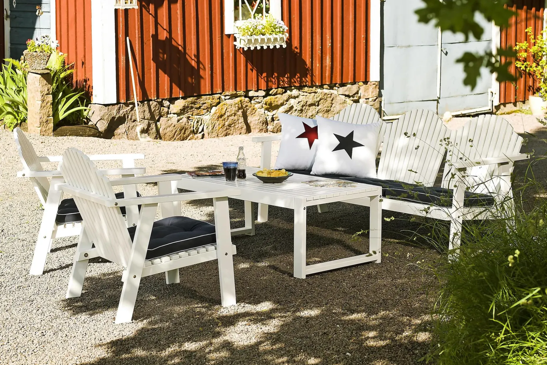 BULLERÖ STOL LAV RYGG HVIT FURU