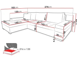 Bunty 3-seters Sofa med Divan Venstre