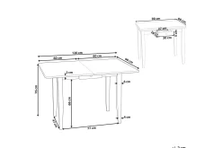 Burgos Spisebord Uttrekkbart 90-120x60 cm