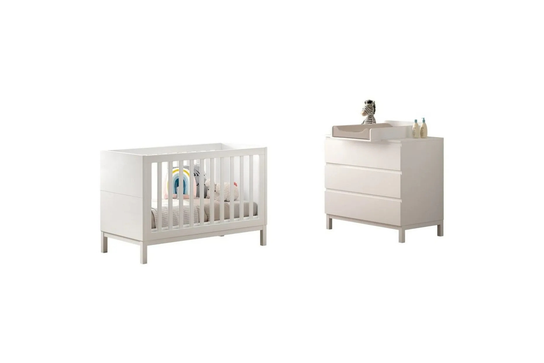 Byrå med skötbord babysäng Jaxx Eva Jaxx White