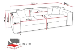 Bysantinsk 3-Seters Sovesofa