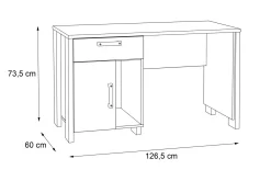 Cadle Skrivebord 127 cm med Oppbevaringsskuff + Skap
