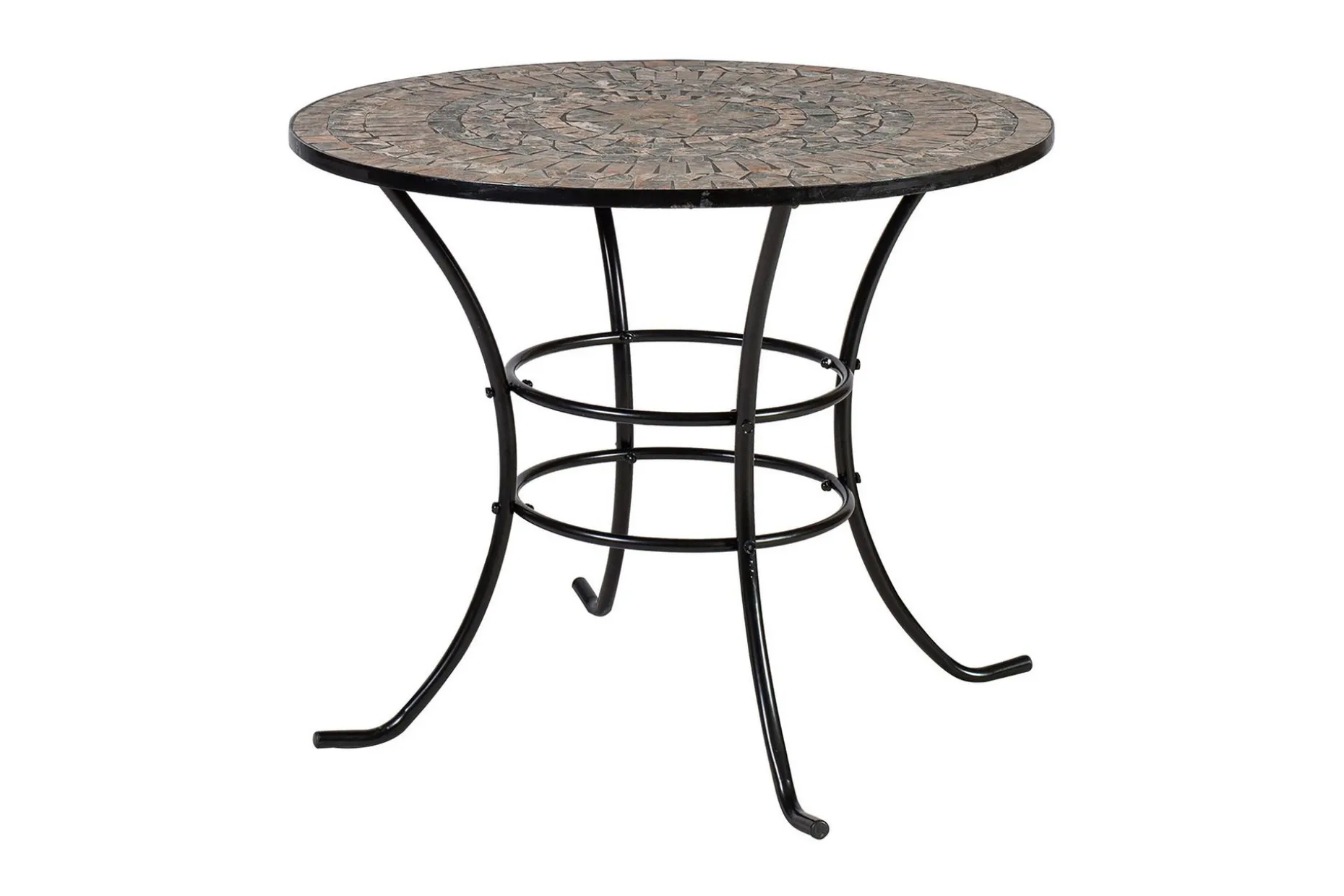 Cafesett MOSAIC bord og 4 stoler metall/svart