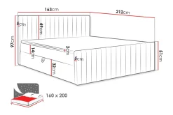 Calrosor Sengepakke Kontinentalseng med Oppbevaring 160x200 cm