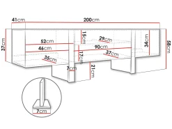 Calvenn TV-benk 200 cm