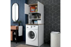 Caronti Baderomsskap 65x183,6 cm Hvit/Brun