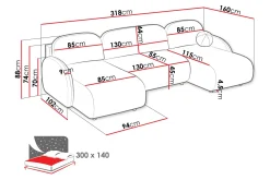 Carve Sovesofa Dobbel Divan 3-Seter