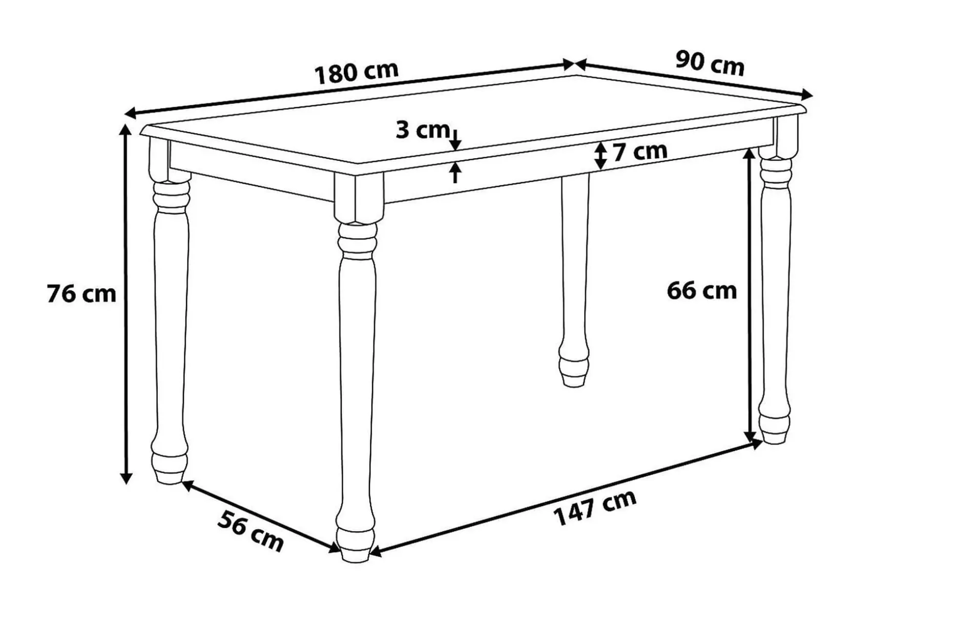 Cary Spisebord 180 cm