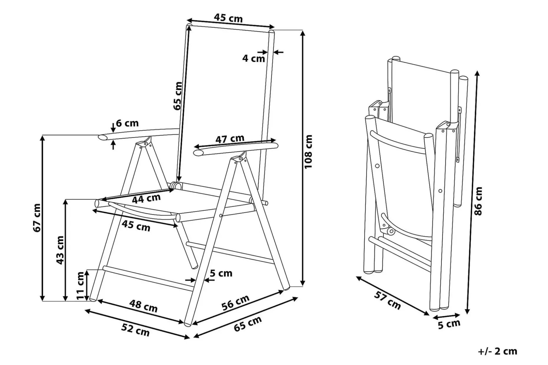 Catania Stol 6 stk 44 cm
