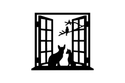 Cat In The Window Veggdekor