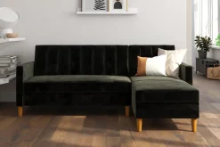 Celine 3-sits Divansovesofa Fløyel/Svart