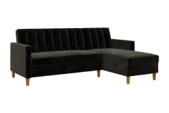 Celine 3-sits Divansovesofa Fløyel/Svart