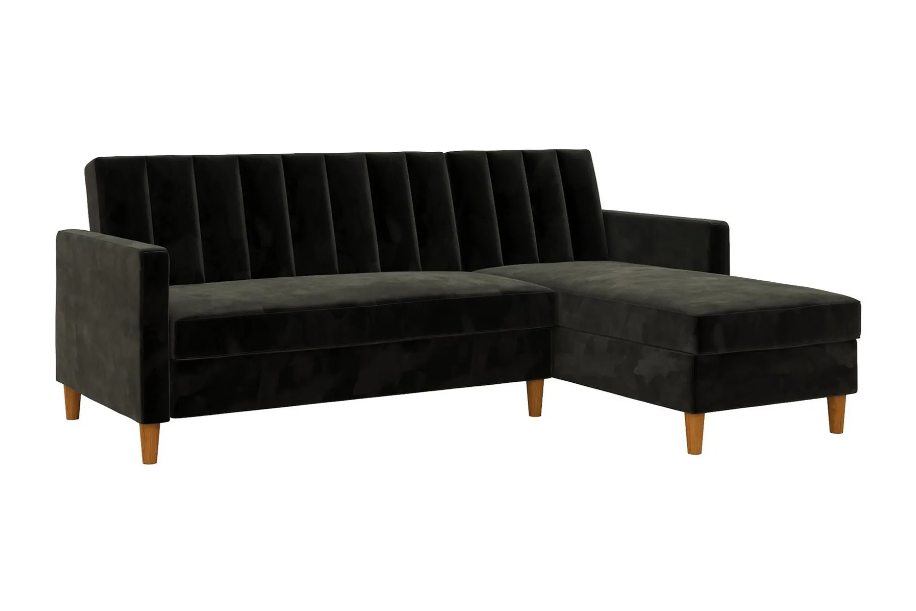 Celine 3-sits Divansovesofa Fløyel/Svart