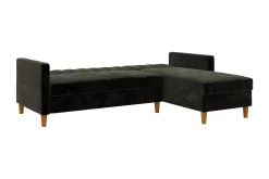 Celine 3-sits Divansovesofa Fløyel/Svart