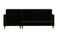 Celine 3-sits Divansovesofa Fløyel/Svart