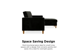 Celine 3-sits Divansovesofa Fløyel/Svart