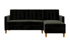 Celine 3-sits Divansovesofa Fløyel/Svart
