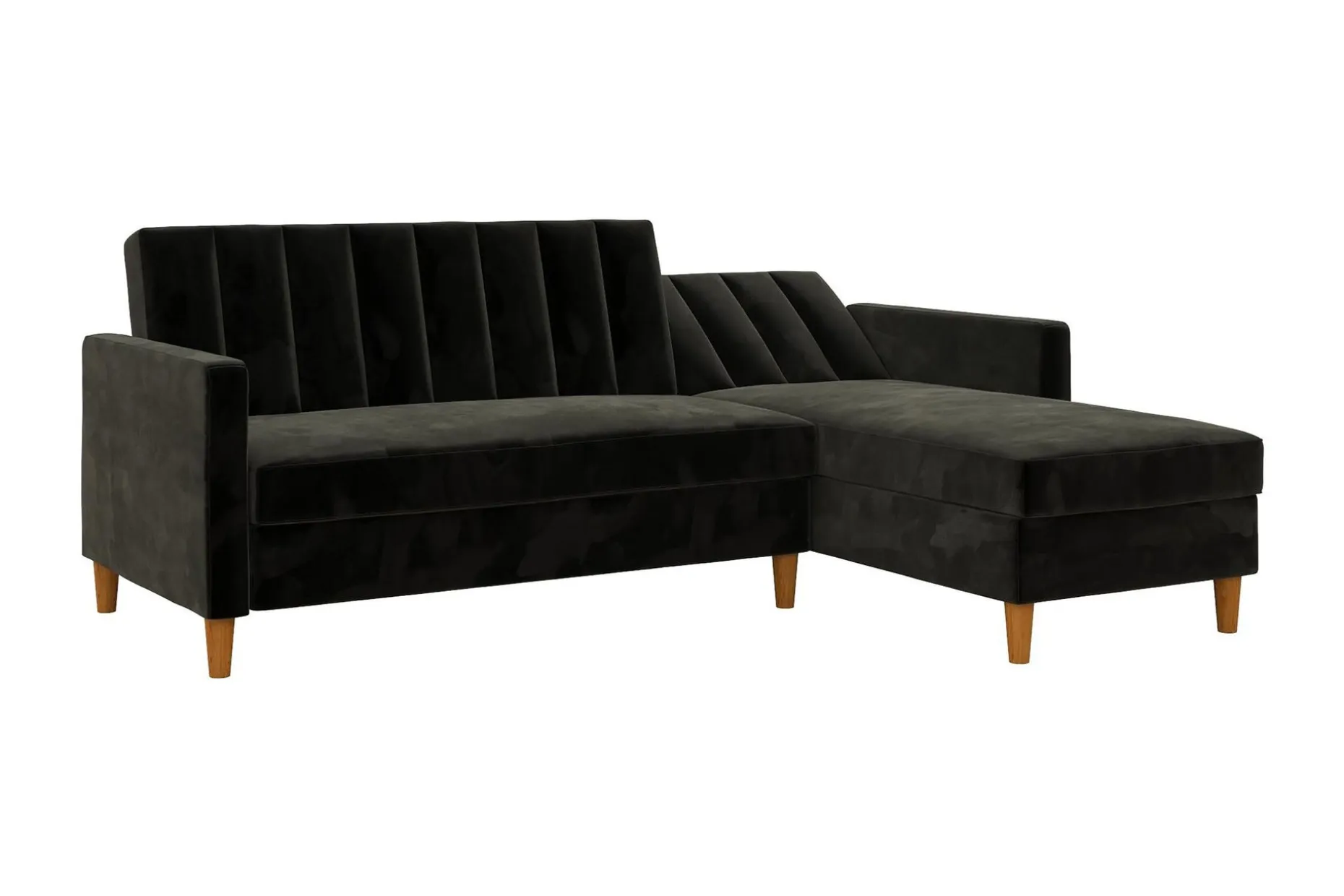 Celine 3-sits Divansovesofa Fløyel/Svart