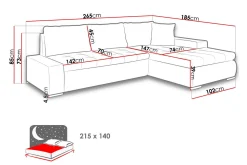 Cerys Sofa med Divan 3-seter