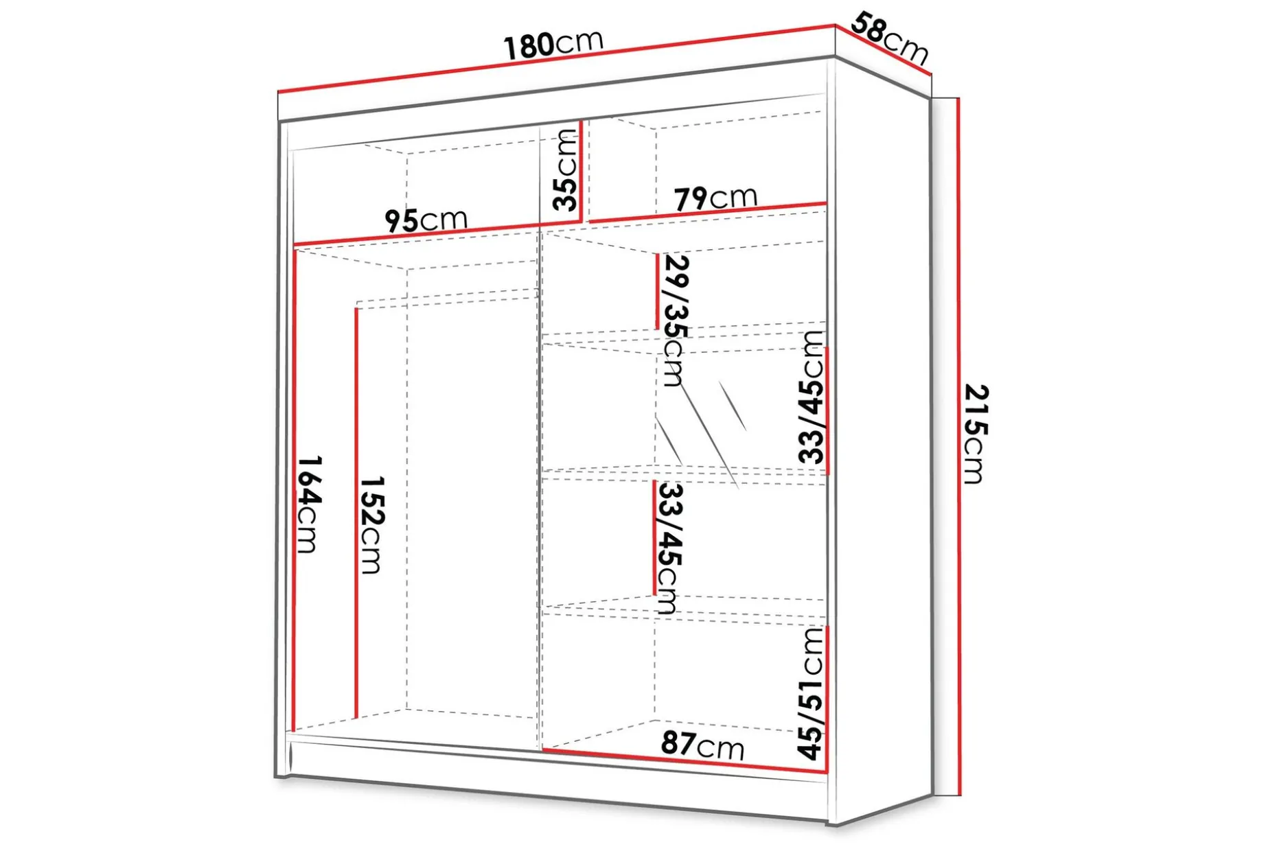 Chavez Garderobe med Speil 180x215 cm