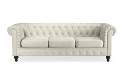 Chesterfield Lyx 3-seter Fløyelssofa – Dyp sofa