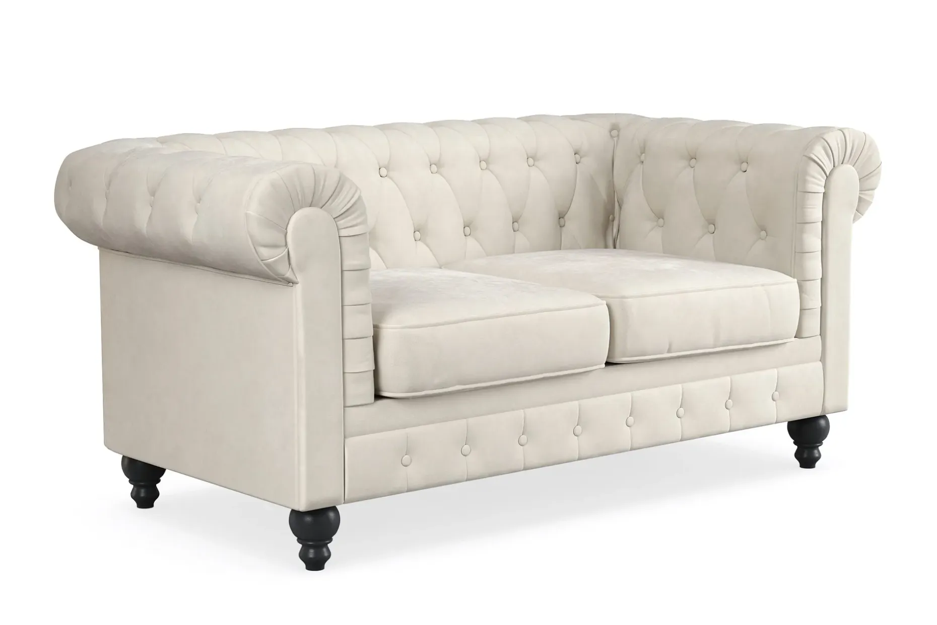 Chesterfield Lyx 2-seter Fløyelssofa – Liten dyp sofa