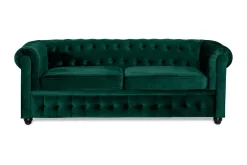 Chesterfield Lyx 3-seter Fremoverbøyd sovesofa i fløyel