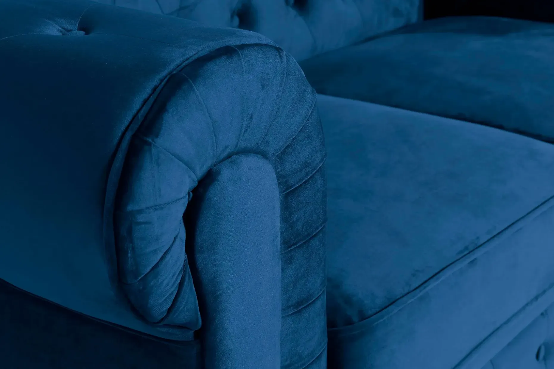 Chesterfield Lyx 2-seter Liten fløyelssofa – Dyp sofa 160 cm bred