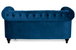 Chesterfield Lyx 2-seter Liten fløyelssofa – Dyp sofa 160 cm bred