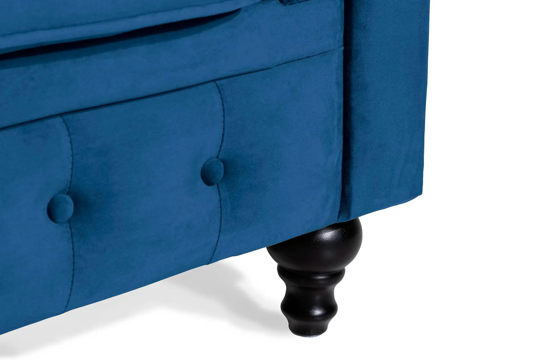 Chesterfield Lyx 2-seter Liten fløyelssofa – Dyp sofa 160 cm bred