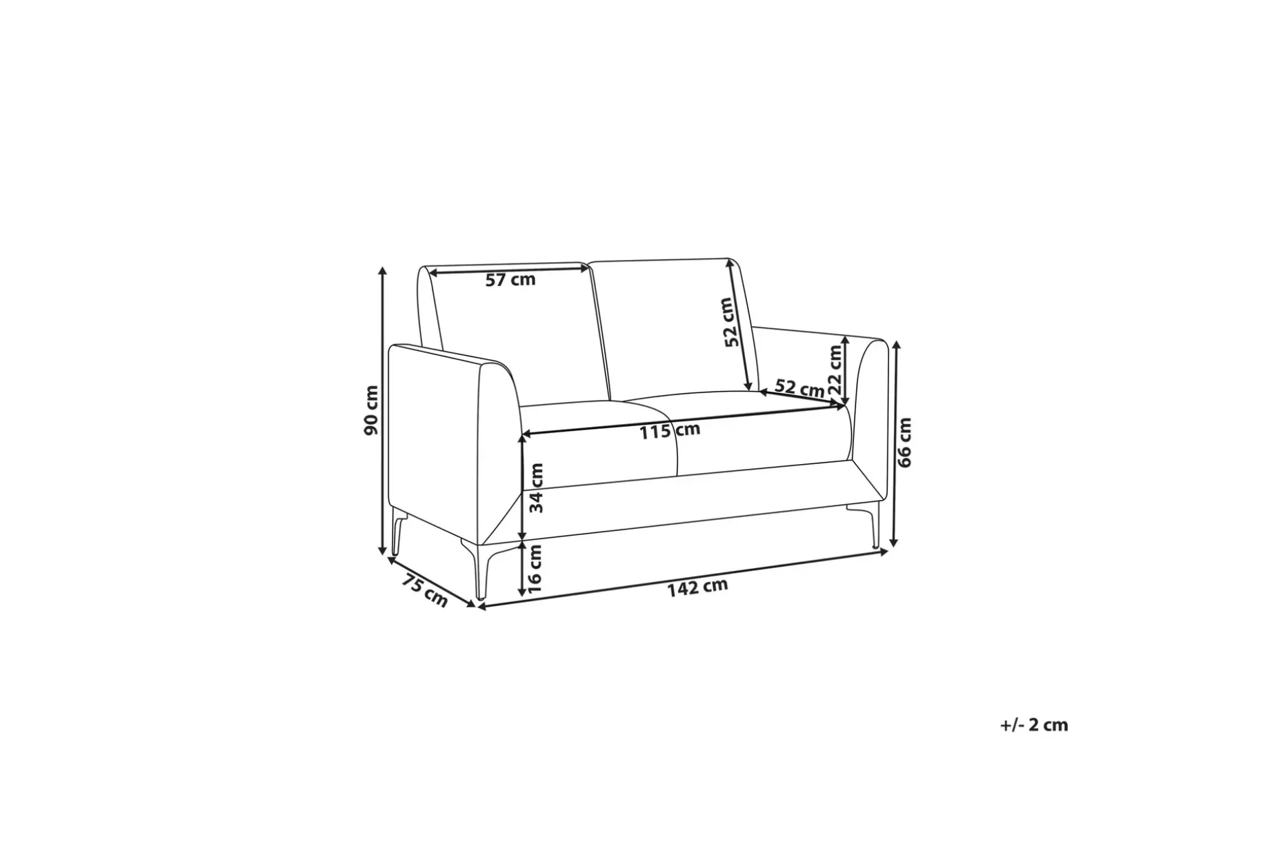 Chet Sofa 2-seter