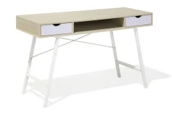 Clarita Skrivebord 120 cm med Oppbevaringshylle + 2 Skuffer