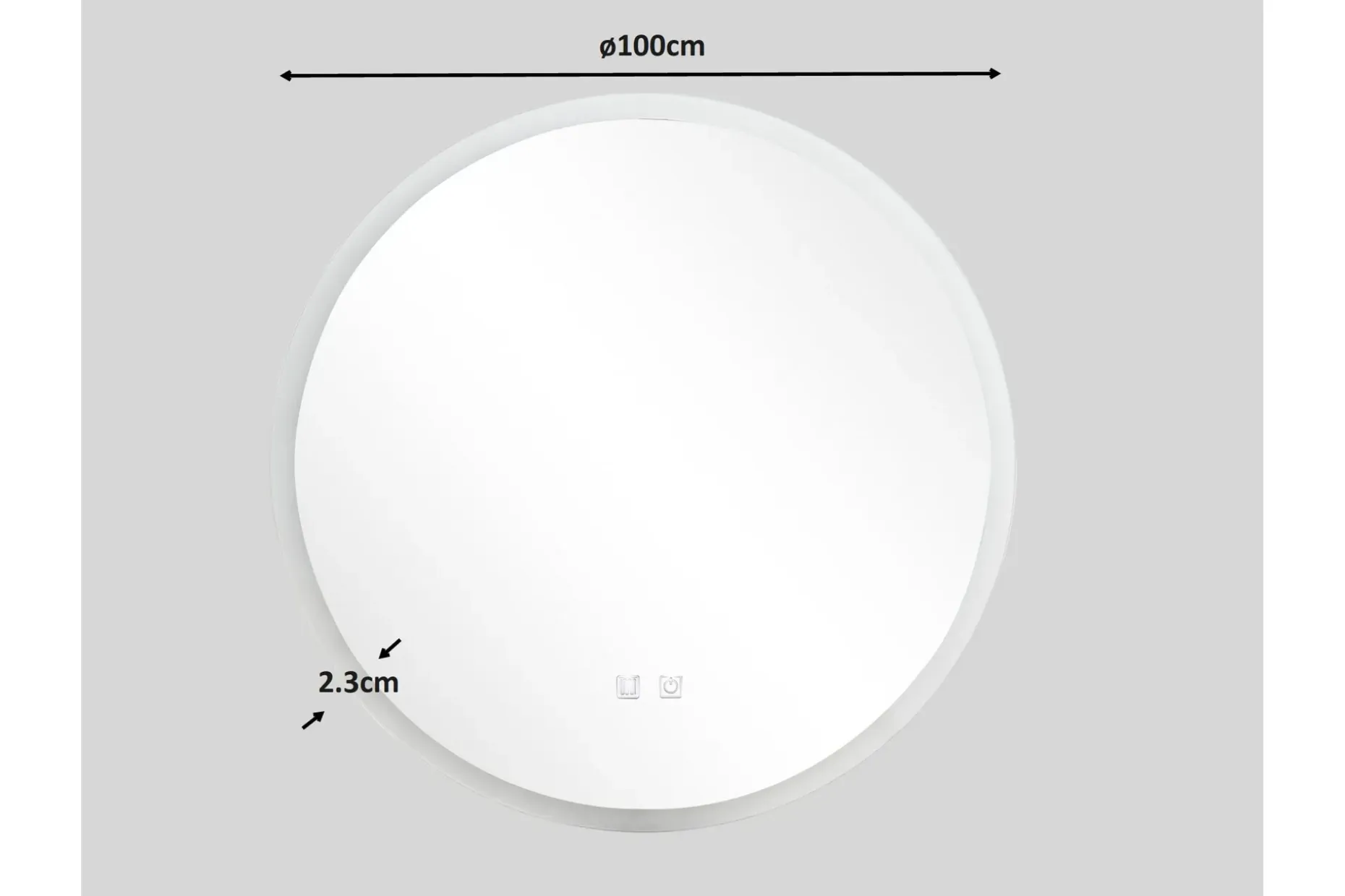 Clas Rundt Baderomsspeil med LED-belysning 100 cm