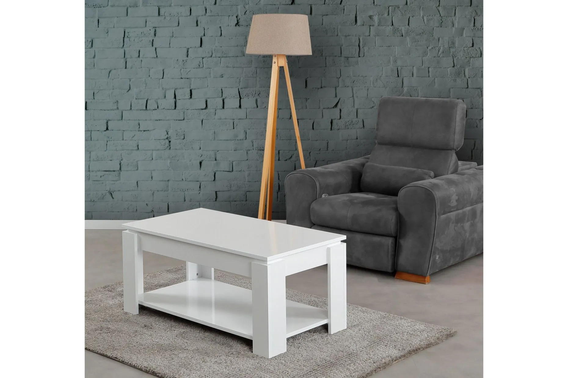 Comfortale Sofabord 104 cm med Oppbevaringshylle