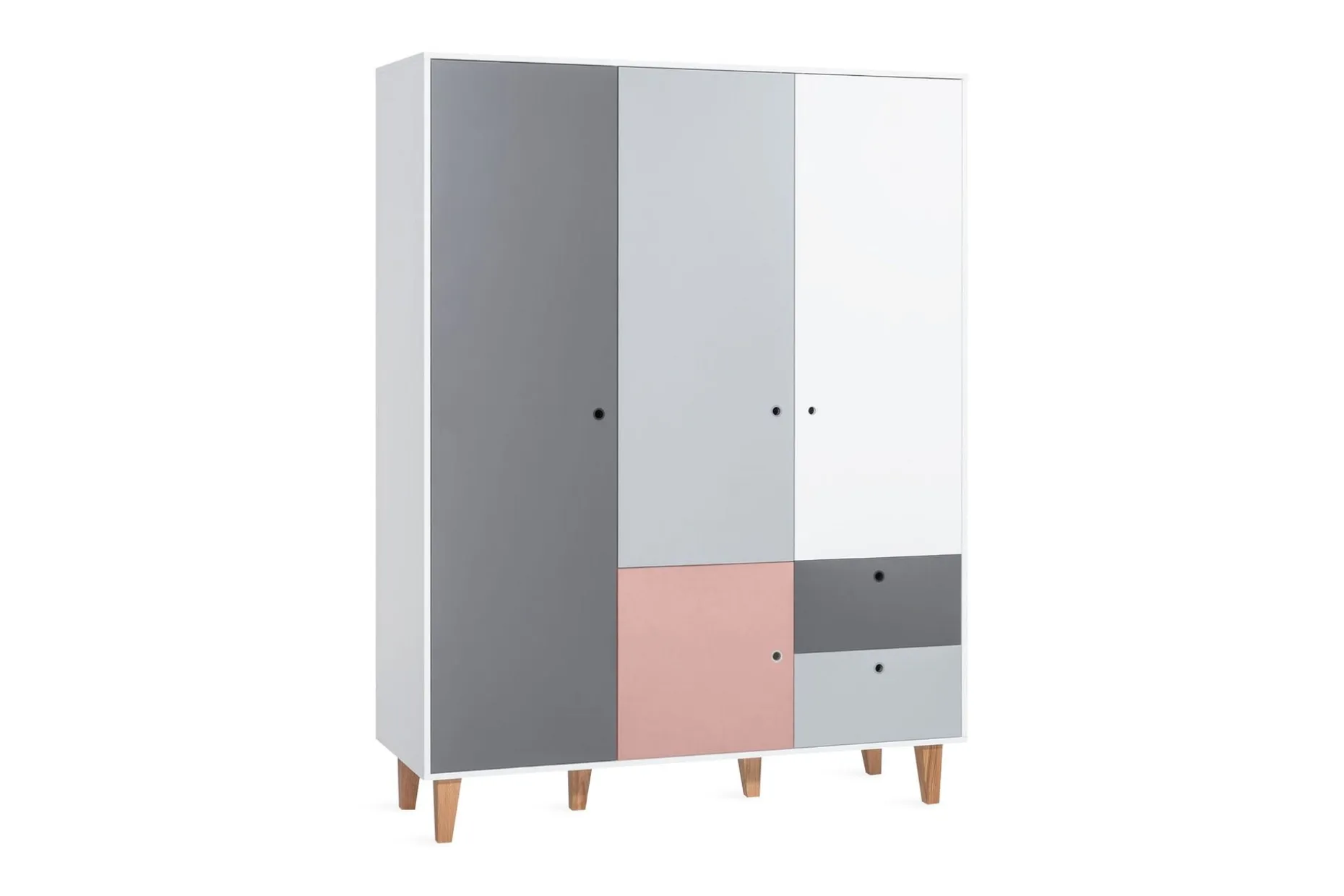 Concept Garderobe Hvit / Grå / Rosa