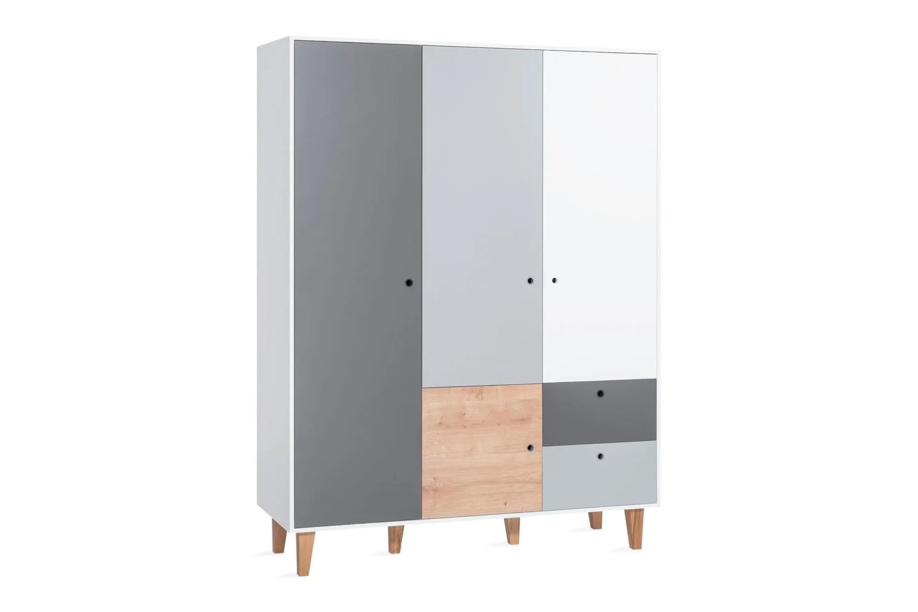 Concept Garderobe Hvit / Mørkegrå / Natur