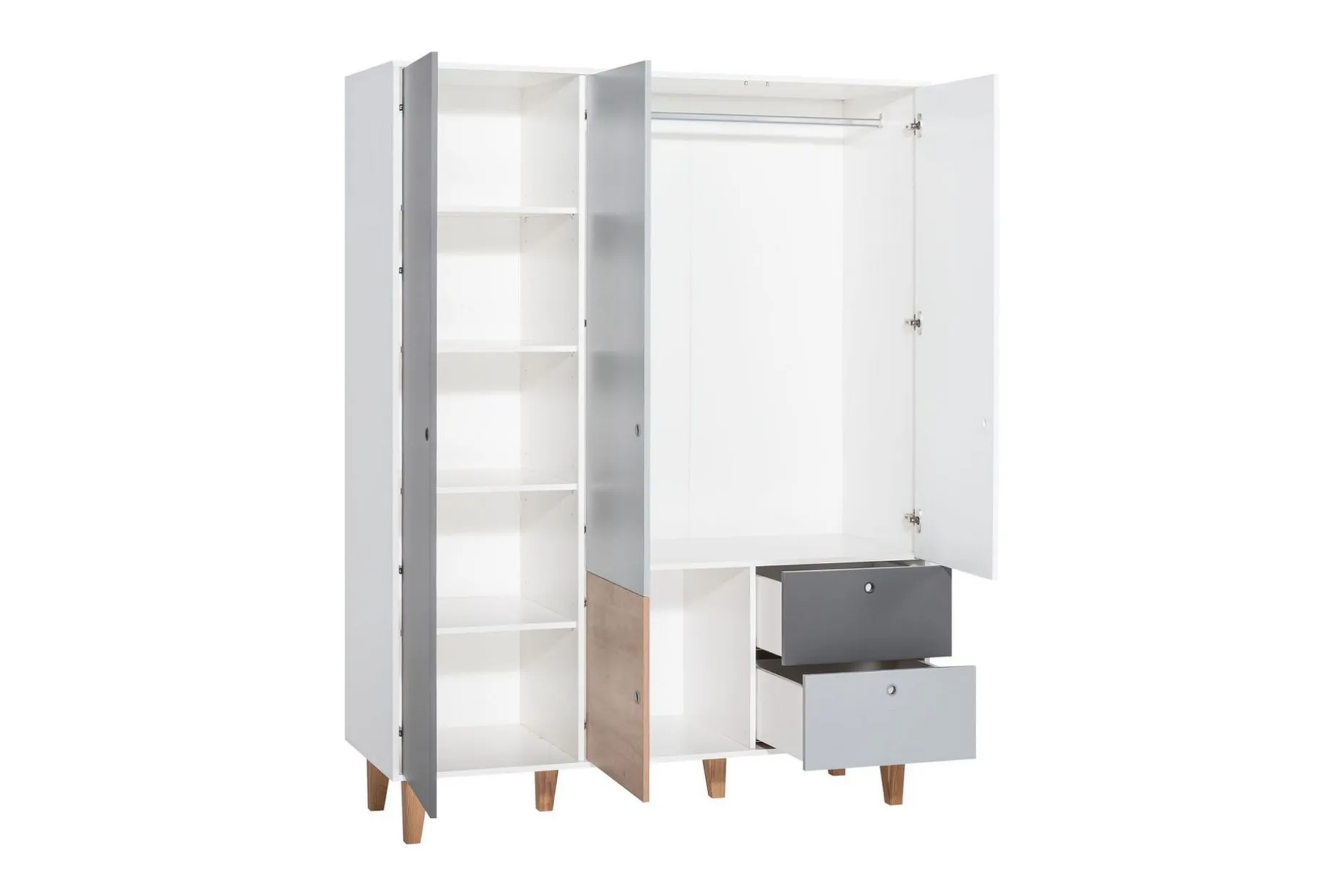 Concept Garderobe Hvit / Mørkegrå / Natur