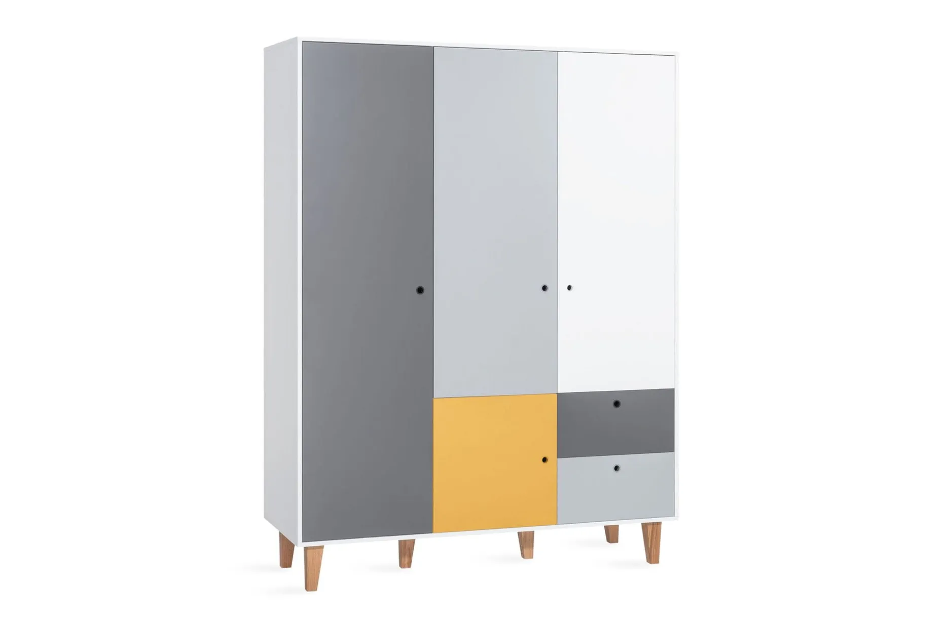 Concept Garderobe Hvit / Mørkegrå / gul